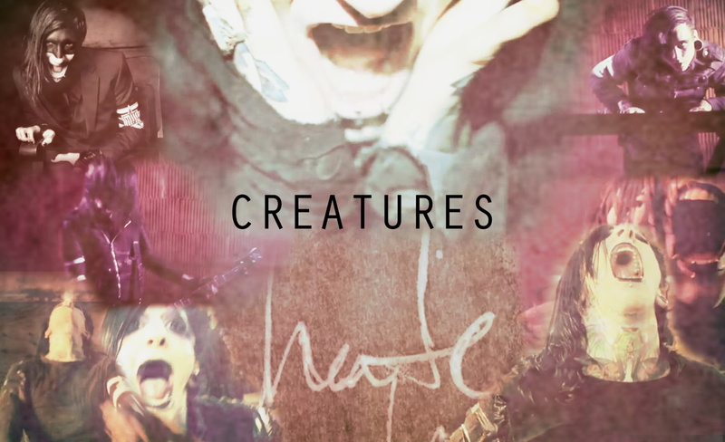 no people, purple, non-western script, art and craft, Metalcore, close-up, Motionless In White, message, glass - material, western script, fan art, indoors