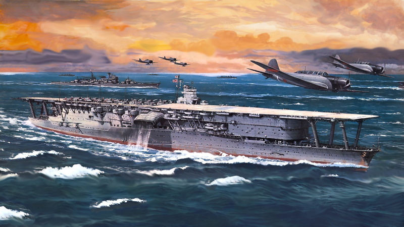 aircraft carrier, akagi, IJN, 1080P