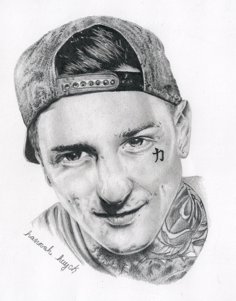 looking at camera, human body part, one person, white background, Mitch Lucker, drawing, close-up, studio shot, facial hair, portrait, young adult, body part