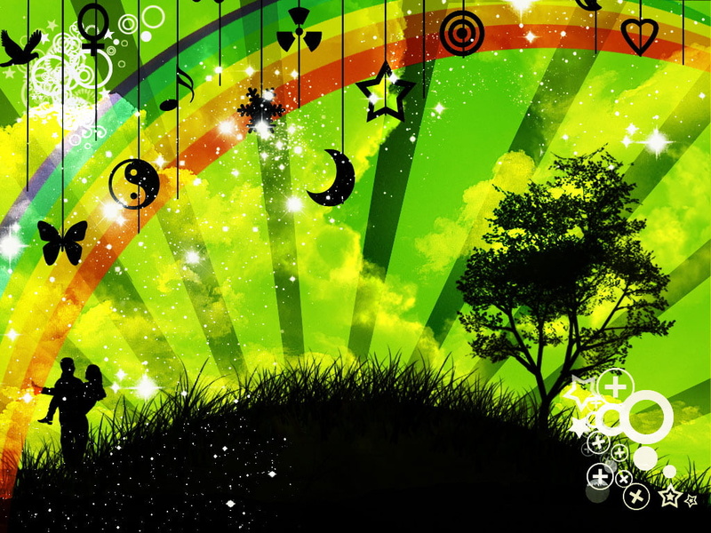 silhouette, illustration, hd, rainbow, 480P, vector, man, love, woman, season