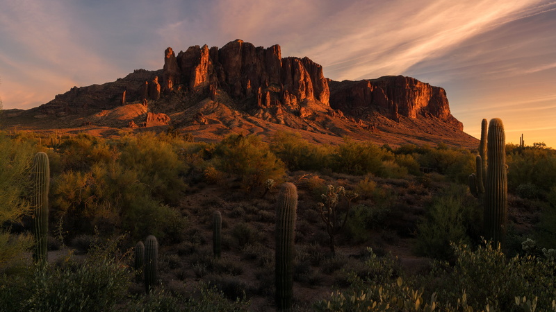nature, environment, USA, rock - object, land, Arizona, semi-arid, climate, rock formation, formation, sunset, tranquility, 4K, eroded, rock, outdoors