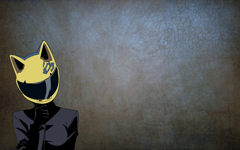 anime, artwork, hat, wall - building feature, simple background, lifestyles, no people, gray, 1080P, Celty Sturluson, indoors, standing, built structure