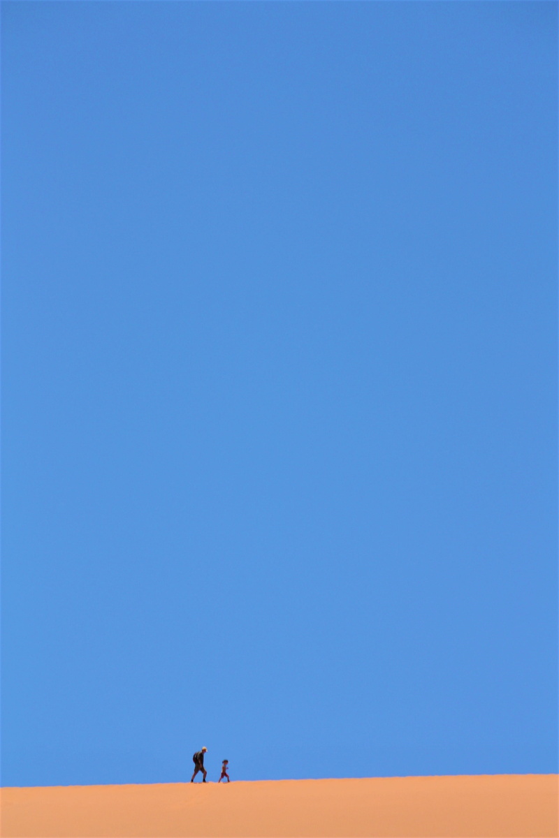 negative, climate, blue, dune, sand, distant, nature, hike, day, vlei, walking, small, orange, 4K, unrecognizable person, full length, beauty in nature