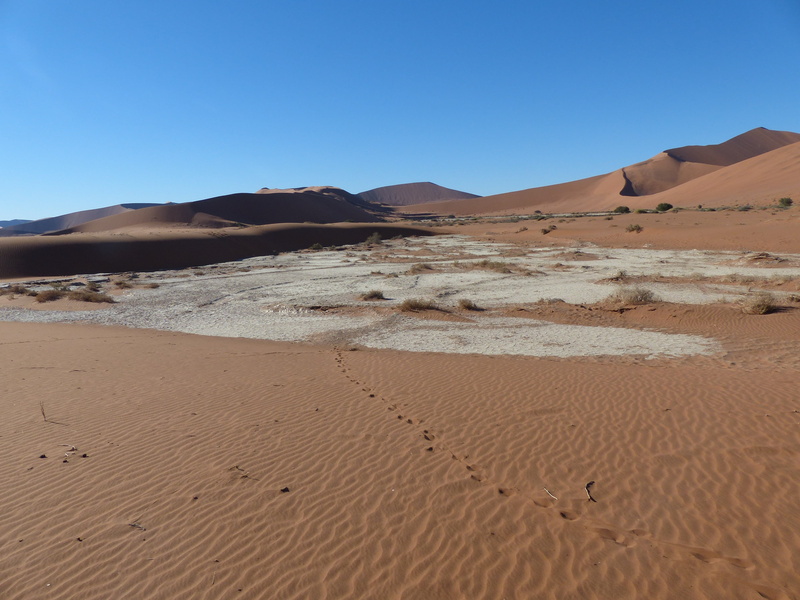 mountain, red, no people, blue, 4K, sossusvlei, day, tranquil scene, ferric oxide, clear sky, climate, outdoors, nature, scenics - nature, desert, landscape