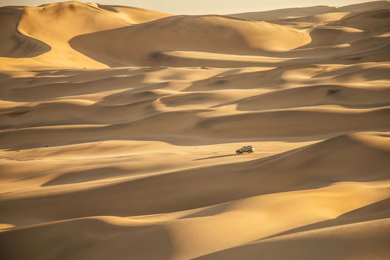 vehicle, animal wildlife, climate, offroad, namib desert, tranquility, travelling, 4x4, travel, sand, sunset, land, dunes, beauty in nature, remote, 2K