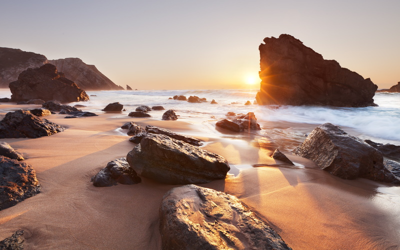 adraga, da, praiadaadraga, beaches, ocean, sunset, praia, portugal, nature, water, rockycoastline, 4K, sand, sintraportugal, coastal, thesun, photography