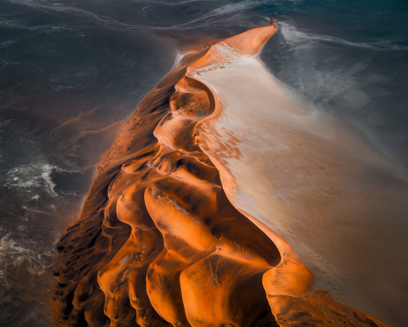 waves, 720P, sea, Namibia, landscape, photography, dune, dunes, Africa, sand, aerial view, nature, desert
