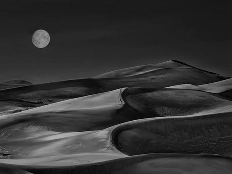 nature, Moon, art, hd, night, picture, Cool, 480P, deserts, desert