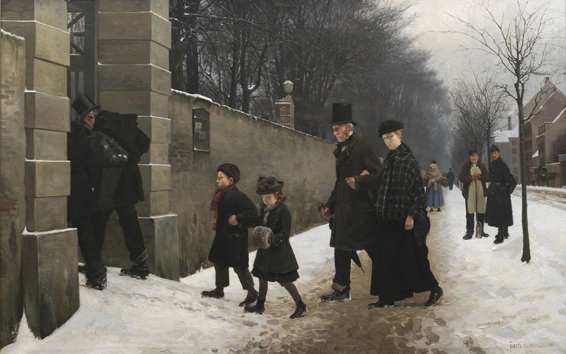 1883, 8K, Copenhagen, A Funeral, National Gallery of Denmark, Frants Peter Henningsen Diderik, Frants Henningsen, Statens Museum for Kunst Copenhagen