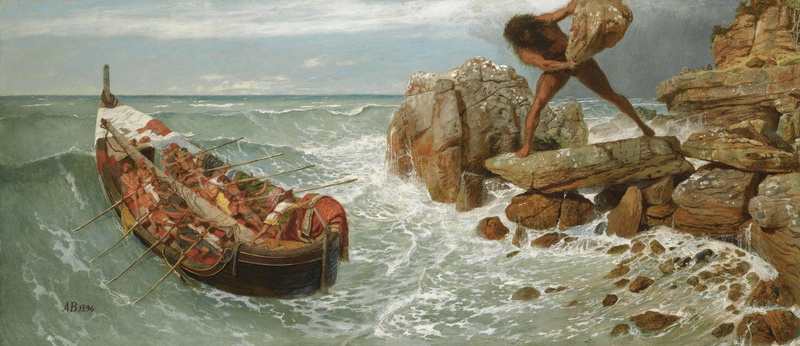 artwork, 4K, Arnold Böcklin, oil painting, Odysseus