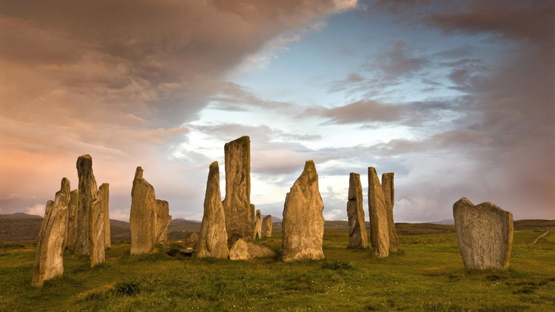 scotland, dawn, standing, 1080P, stones, isle, lewis