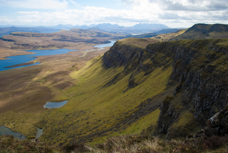 water, plant, grass, mountain range, green color, tranquility, 4K, near, hebrides, skye, nature, green, scenics - nature, day, countryside, tranquil scene