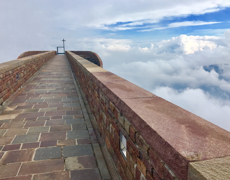 mood, holy, no people, brick, suffering, blue sky, hill, gate, history, path, chapel, condolences, mountain, outdoors, church, building exterior, atmosphere