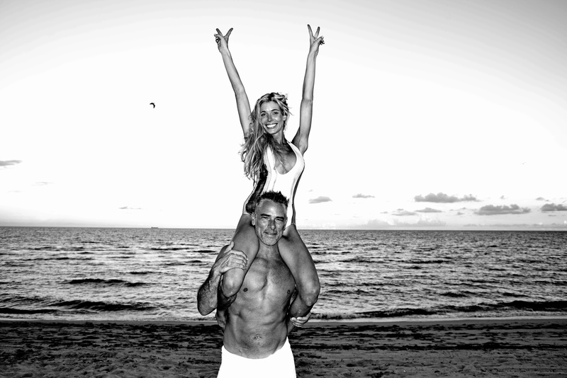 togetherness, happiness, arms raised, females, lifestyle, sunset, woman, two, sky, adult, black And White, sea, grayscaled, water, shirtless, outdoors