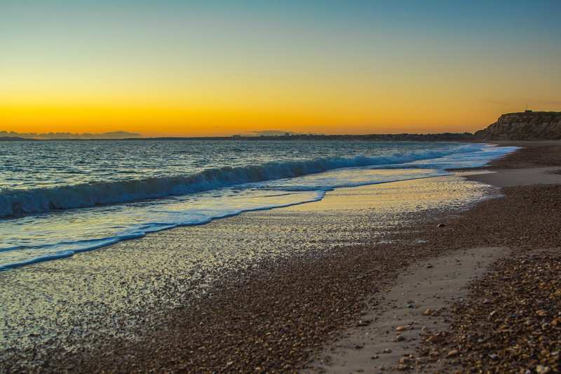 outdoors, europe, blue, mineral, landscape, sunlight, nature, england, beach, soil, coastline, tranquility, sunset, sun, sunrise - Dawn, beauty In Nature