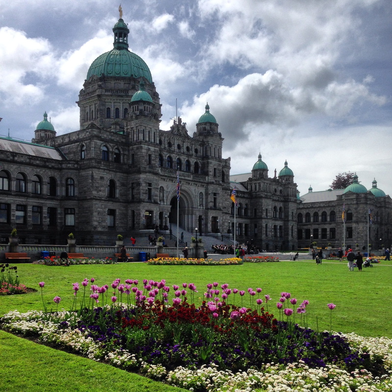 flower, architecture, outdoors, building, tourism, Canada, facade, garden, grass, travel destinations, building exterior, built structure, flowerbed, incidental people
