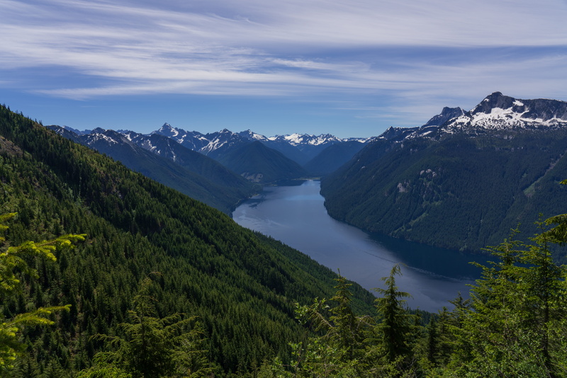 non-urban scene, bc, snow, tranquility, chilliwack lake, water, green color, nature, tranquil scene, beauty in nature, sky, canada, mountain, snowcapped mountain