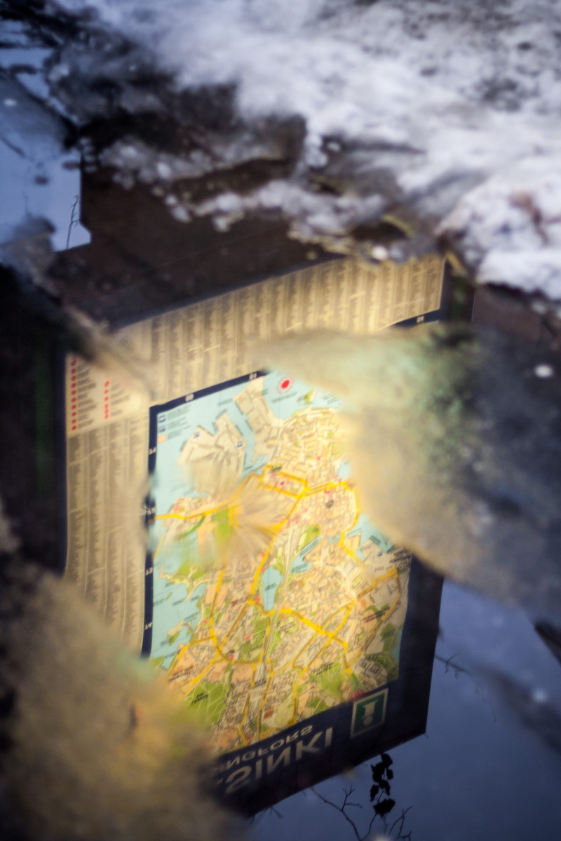 snow, street, mood, slush, architecture, creativity, 2K, high angle view, water, yellow, wood - material, paper, rain, vignet, selective focus, winter