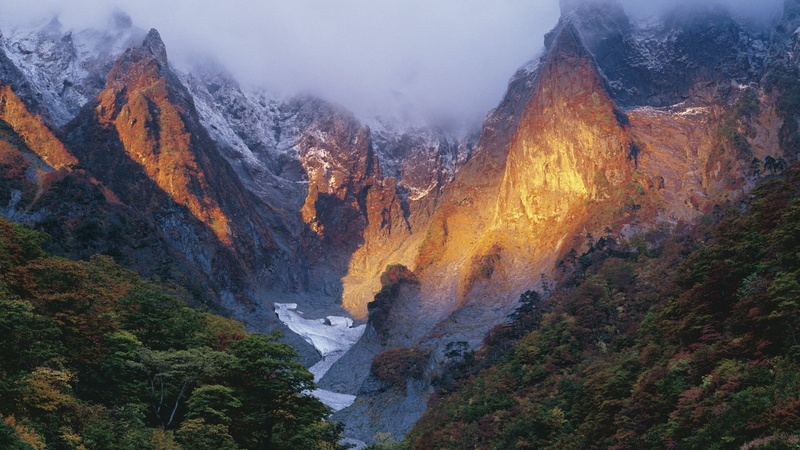 outdoors, plant, nature, power in nature, geology, water, trees, rock, rock - object, land, Japan, environment, sunrise, mountain, mountain range, fog