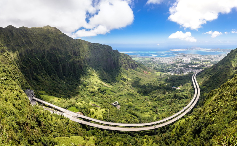 Oahu, 1080P, Hawaii, surrounded, Panorama, road, Hiking, mountain, D600, Highway