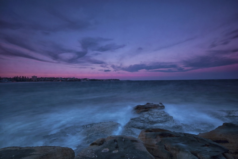 rock - Object, coastline, night, storm, sky, sea, ocean, nature, shoreline, Manly, dusk, wave, sunset, beach, northern  beaches, dark, 720P, seascape