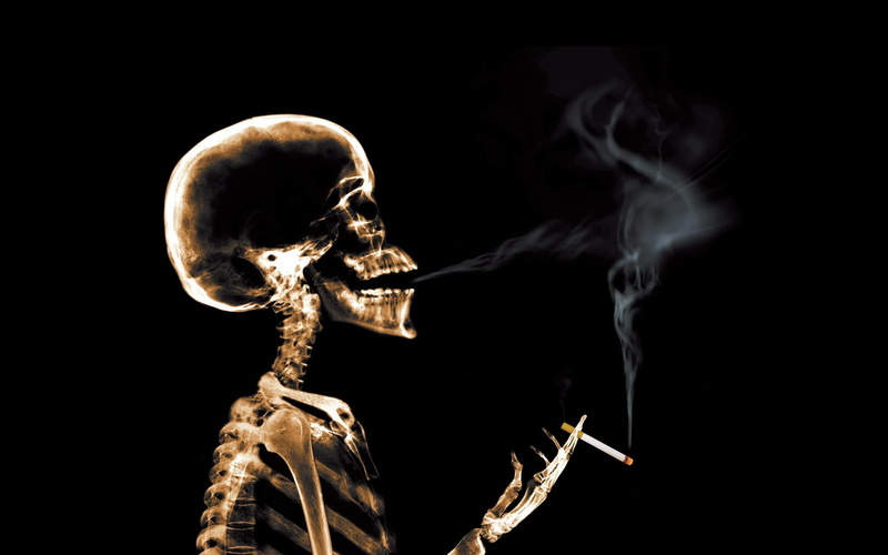 smoke, human body part, smoke - Physical Structure, illness, 1080P, black Background, ominous, human Bone, indoors, Skeleton, cigarette, anatomy, bone