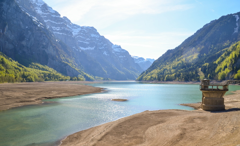 switzerland, cloud - sky, panorama, no people, tree, scenics - nature, waters, sky, mountain range, beauty in nature, land, dehydrated, alpine, glarus