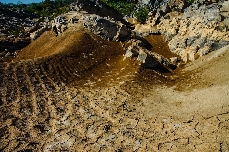 solid, scenics - nature, eroded, water, non-urban scene, physical geography, arid climate, vertocknete earth, tranquility, high angle view, flowing water