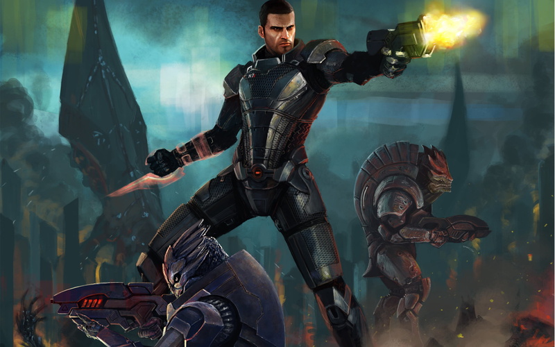 heroes, communication, Spectre, Reaper, equipment, one Person, technology, machine gun, Commander Shepard, 2K, rifle, people, special forces