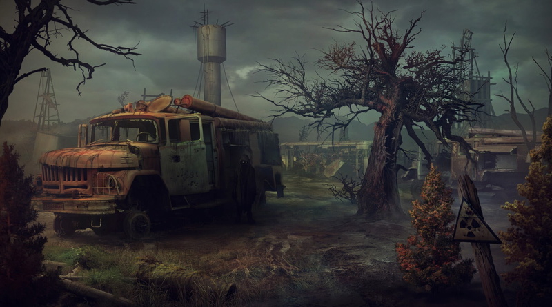 machine, radiation, tree, art, tower, 1080P, Yuri Hill, sign, fire