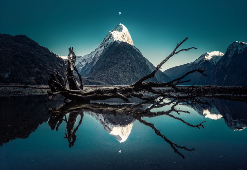 snow, beauty in nature, scenics - nature, 1080P, sky, snowcapped mountain, reflection, no people, waterfront, winter, outdoors, water, tranquility, formation