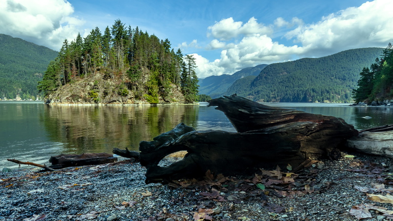 Outdoors, Ocean, Nikon  D7000, Indian Arm, sky, 4K, Driftwood, Tourism, tree, Landscape, HDR, mountain, nature, Mountains, Island Beach, Vancouver, summer