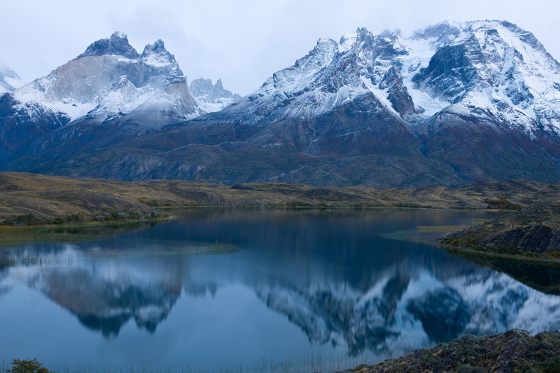 water, outdoors, non-urban scene, environment, 5K, sky, morning, reflection lake, scenics - nature, beauty in nature, mountain range, Torres del Paine