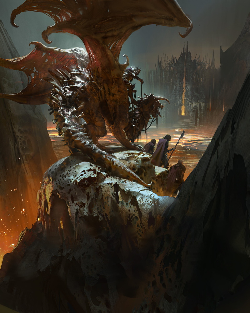 undead, artwork, dragon, 1080P, fantasy art, ArtStation, creature