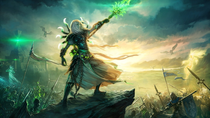 hd, fantasy, Video Games, dragons, games, ghosts, abstract, video, 1080P, artwork, Undead, fantasy art, magic, h, griffin, women, chains, skeletons, art