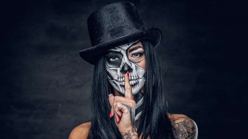 Day of the Dead, Artistic, Woman, 4K, Sugar Skull