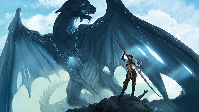 fantasy, swords, hd, artwork, blood, corpse, 1080P, wings, women, art, dragons, x, abstract, original, armor