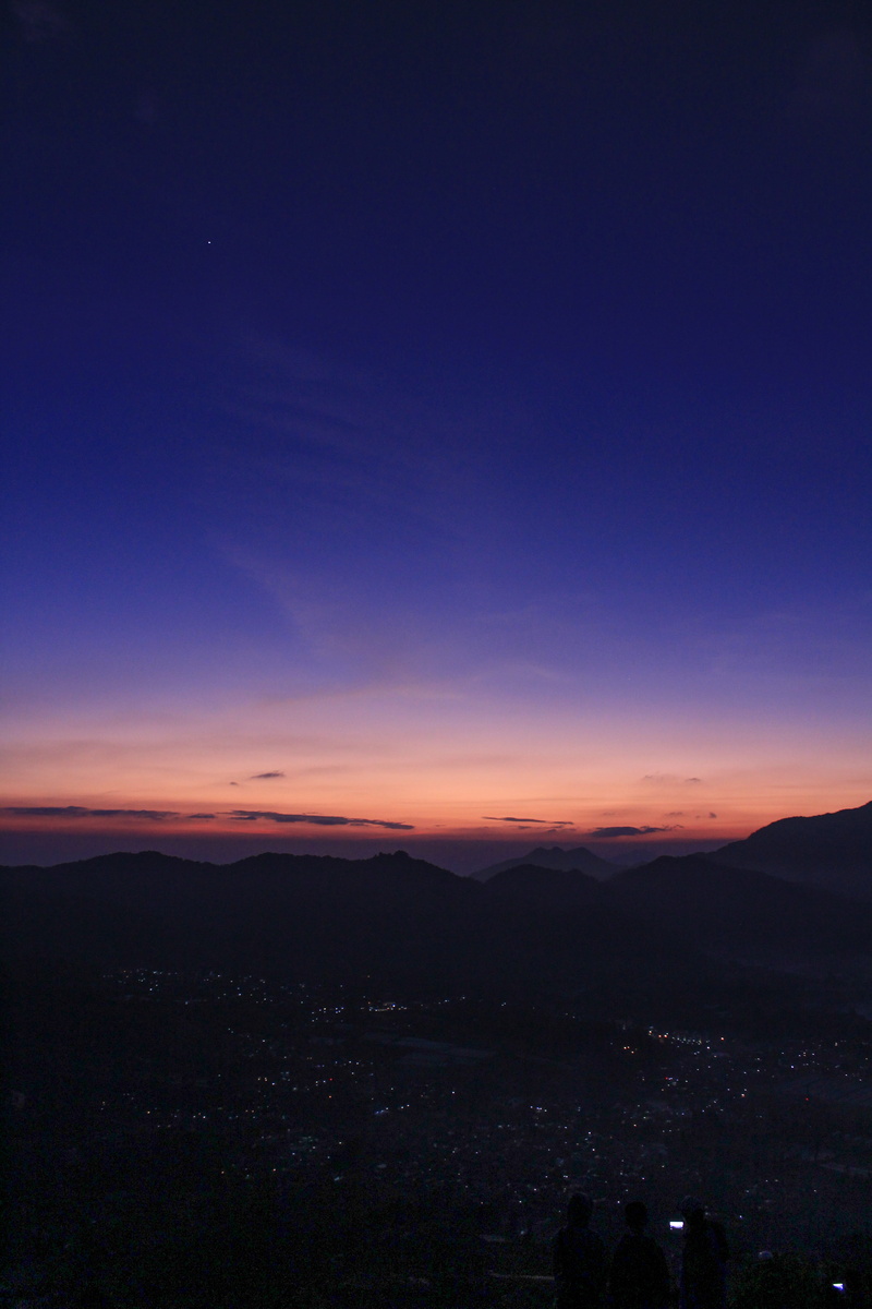 montain, trees, indonesia, mountain, silhouette, nature, bandung, tranquility, tranquil scene, sky, 5K, night, outdoors, gunung putri lembang