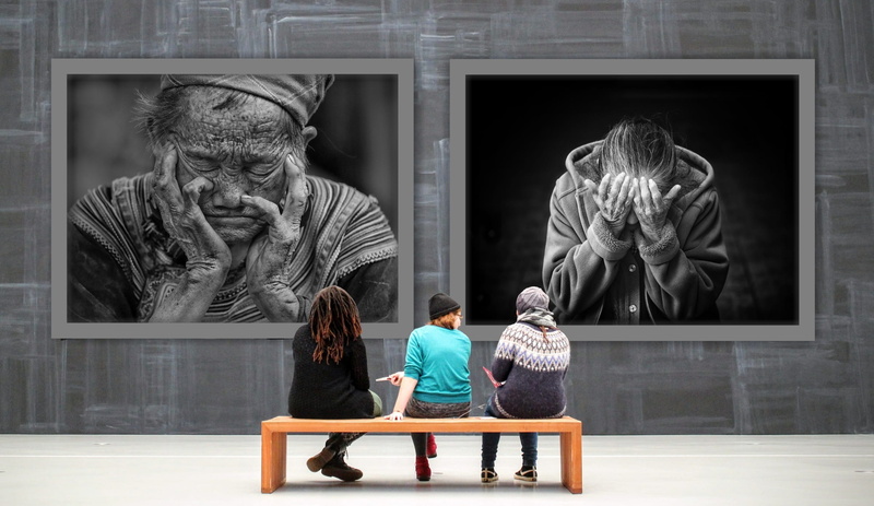 three, people, images, adult, person, group of people, hopelessness, males, full length, child, human representation, despair, sad, togetherness, architecture
