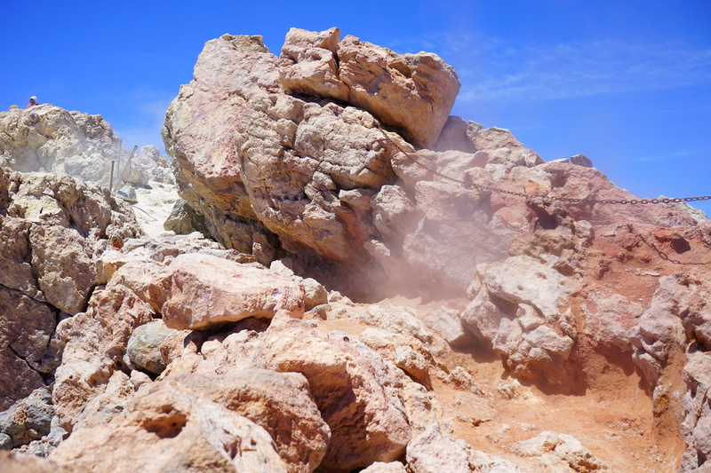 sandstone, day, travel, physical geography, steam, crater, tranquil scene, summit, lava field, rock - object, eroded, landscape, travel destinations, beauty in nature