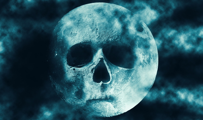 space, human skull, spirituality, face, death, halloween, skull, moonlight, people, religion, fear, human body part, human bone, bone, future, underwater