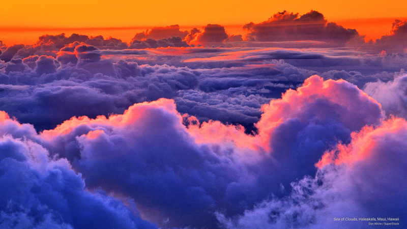 sea, Weather, maui, 2K, hawaii, haleakala, clouds