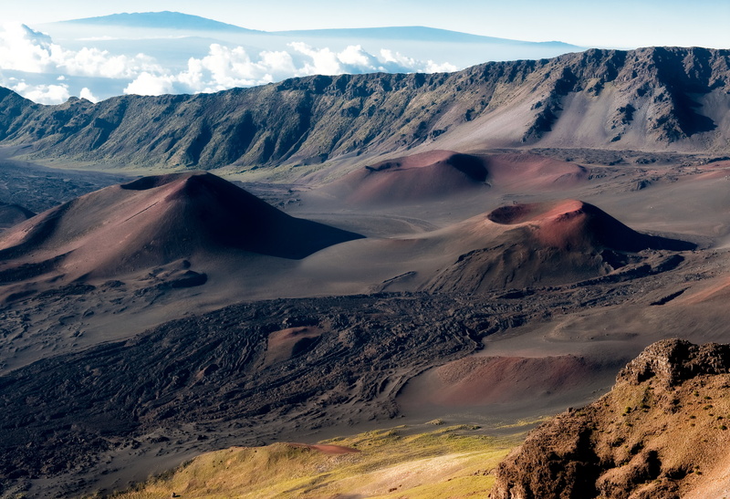 mountain peak, sky, beauty in nature, mountains, volcano, nature, non-urban scene, cloud - sky, outdoors, crater, mountain, haleakala crater, environment