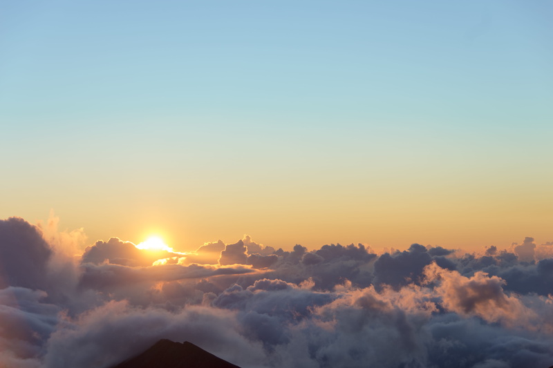 blue, no people, over the clouds, beauty in nature, haleakalā, sunrise, united states, scenics - nature, volcano, top of the world, outdoors, haleakala