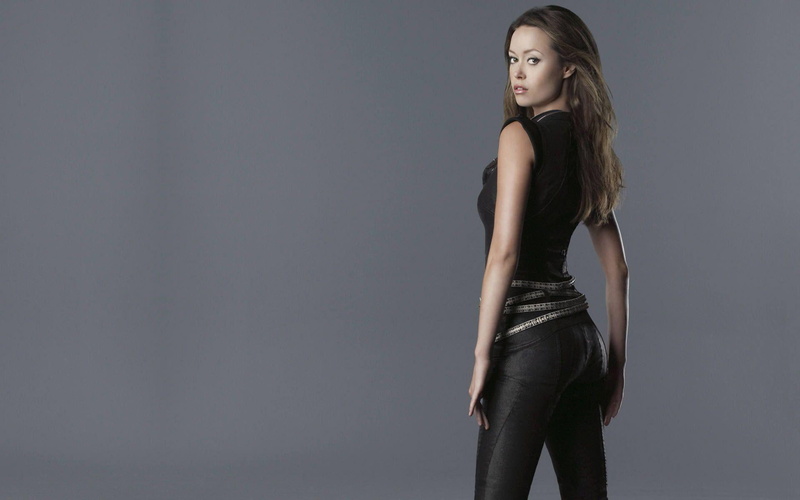 celebrities, leather, black, 1080P, pants, 1920x1200, glau, summer glau, fitted, summer, s, women