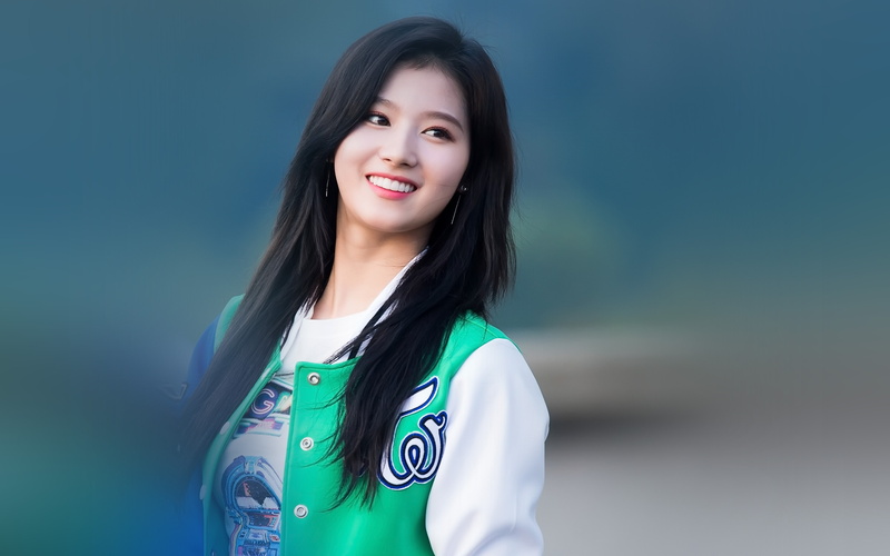 sana, 4K, blue, twice, girl, summer