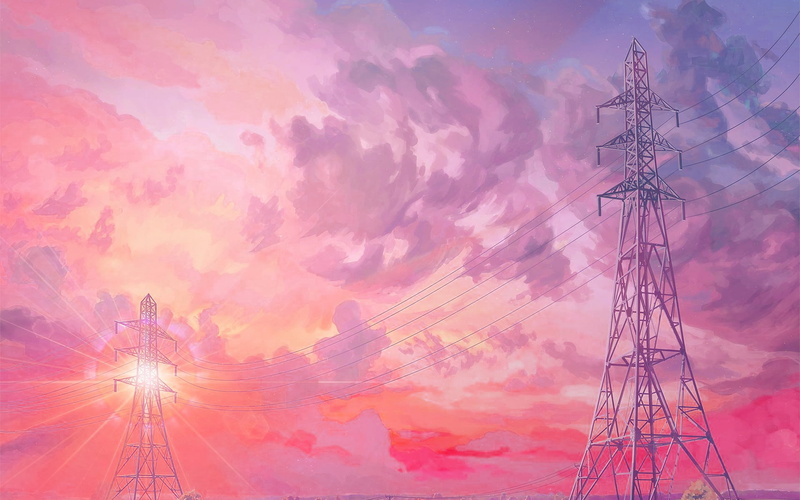 power supply, art, no people, silhouette, communication, electricity pylon, sunset, 4K, architecture, chebynkin, sky, pink color, beauty in nature, cloud - sky