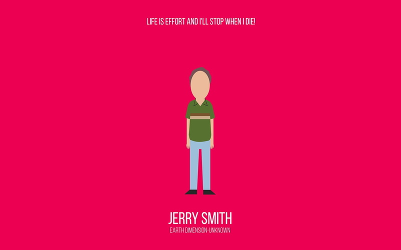 1080P, Jerry Smith, Rick and Morty, minimalism, cartoon