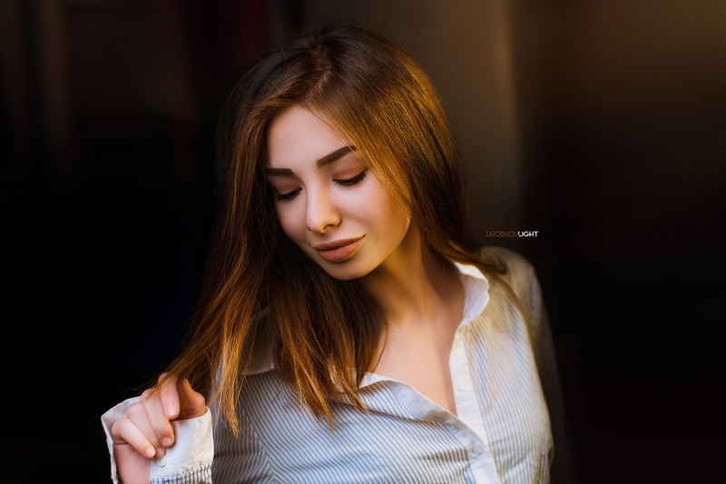 adult, contemplation, Alexander Drobkov, young adult, headshot, smiling, brown hair, long hair, beauty, teenager, portrait, 1080P, looking, human hair