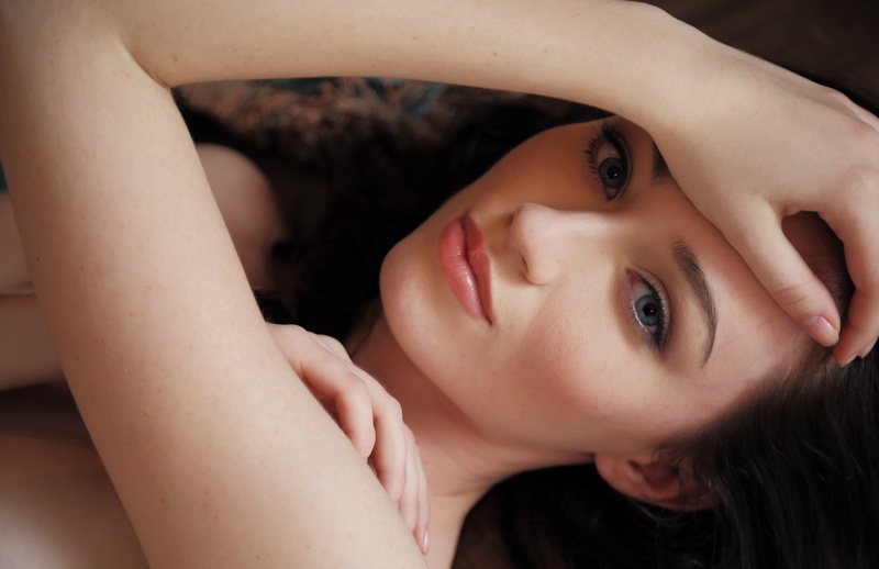 hand, beautiful woman, lying on back, Zsanett Tormay, closeup, human face, hairstyle, eyelashes, MetArt Magazine, human arm, indoors, adult, 4K, close-up